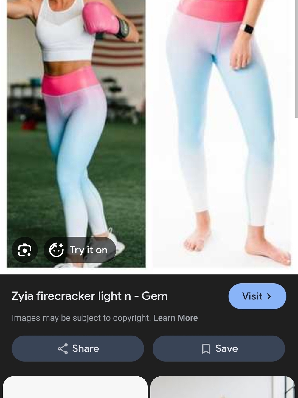 Zyia Firecracker Ombré High-Waist Leggings - Pink & Light Blue